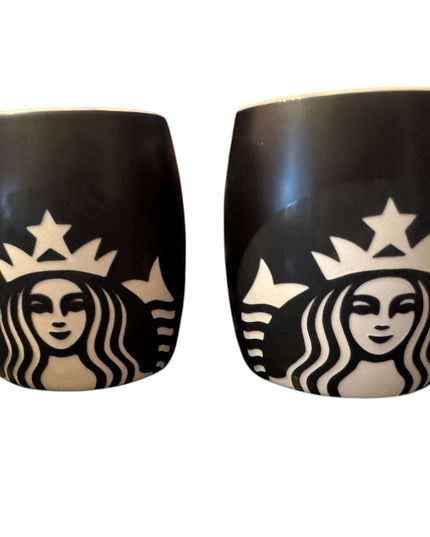 Starbucks Black Ceramic Mugs Set Starbucks Mermaid Logo Black White Coffee 2011