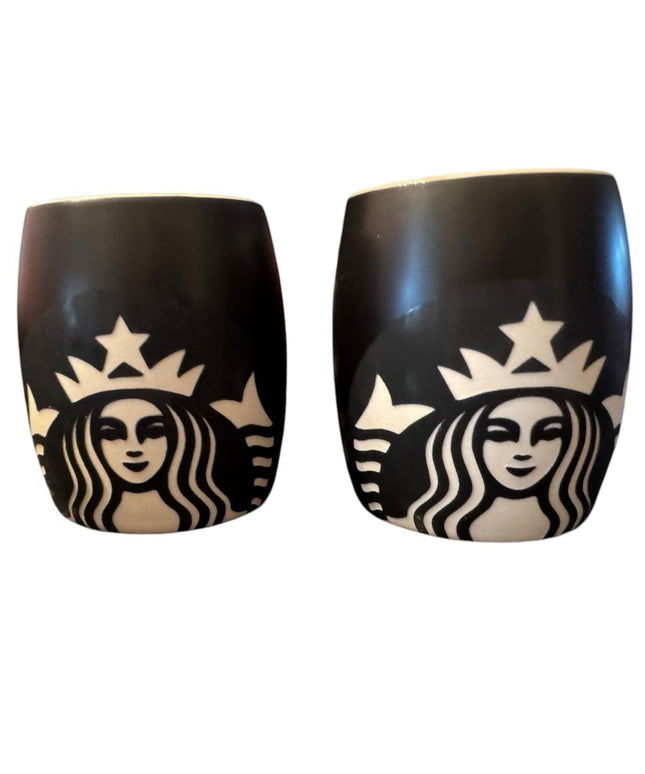 Starbucks Black Ceramic Mugs Set Starbucks Mermaid Logo Black White Coffee 2011