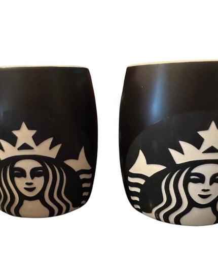 Starbucks Black Ceramic Mugs Set Starbucks Mermaid Logo Black White Coffee 2011