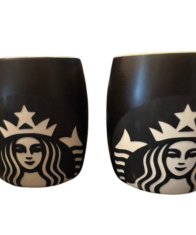 Starbucks Black Ceramic Mugs Set Starbucks Mermaid Logo Black White Coffee 2011