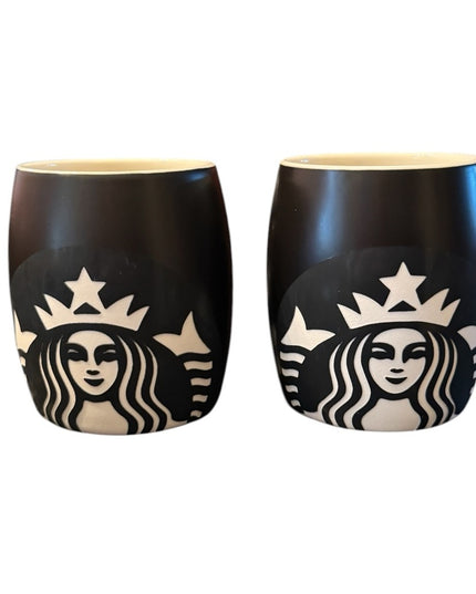 Starbucks Black Ceramic Mugs Set Starbucks Mermaid Logo Black White Coffee 2011