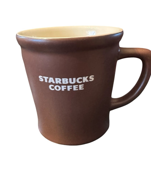 Starbucks Coffee Brown Mug  Starbucks 16 oz Chocolate Brown and White mug 2008