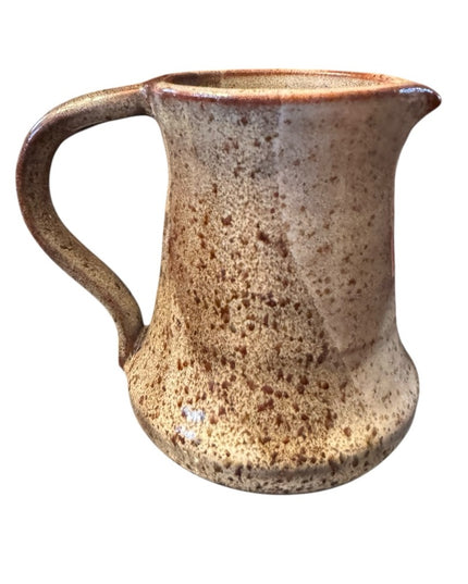 Vintage Hand made Pottery Speckled glazed earth tones brown Pitcher