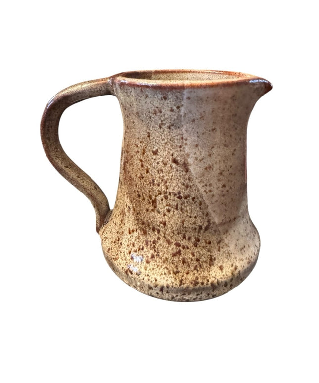 Vintage Hand made Pottery Speckled glazed earth tones brown Pitcher