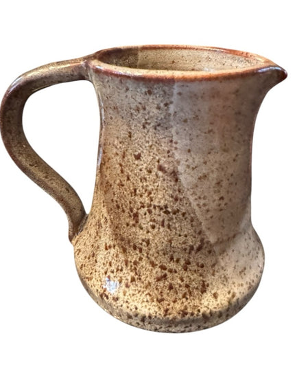 Vintage Hand made Pottery Speckled glazed earth tones brown Pitcher