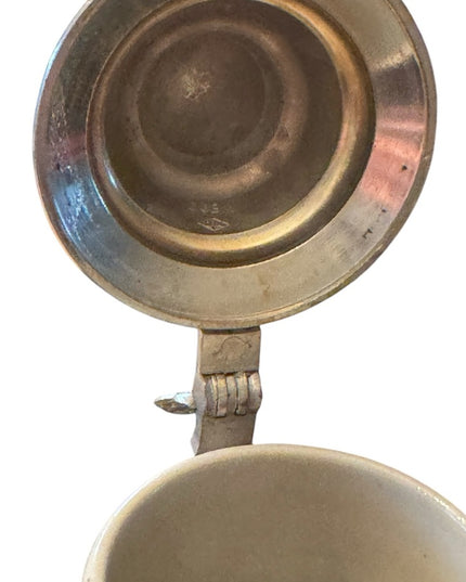 Vintage German Pewter Lidded Beer Stein with Lid Gerz W. Germany Keinen Tropfen