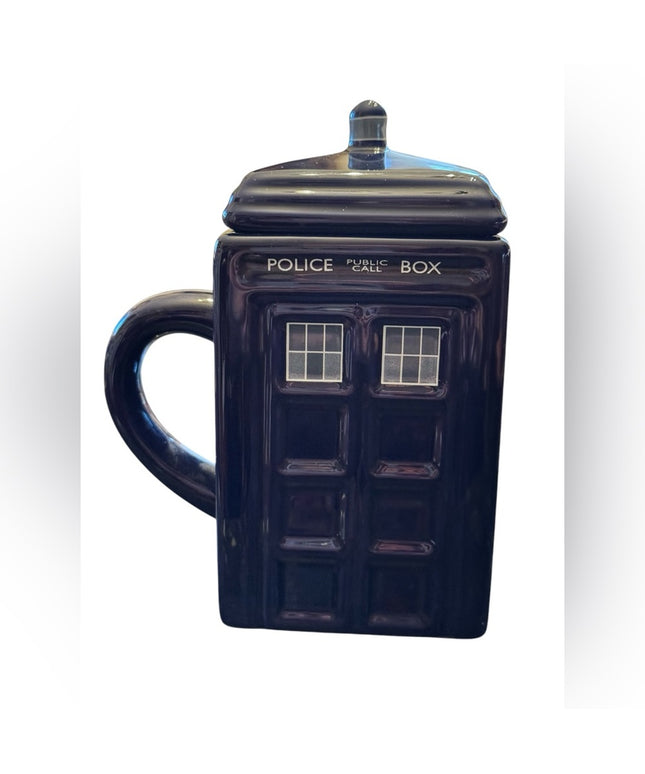 2012 Doctor Who Police Public Call Box Blue Tardis Tall Ceramic Milk Creamer