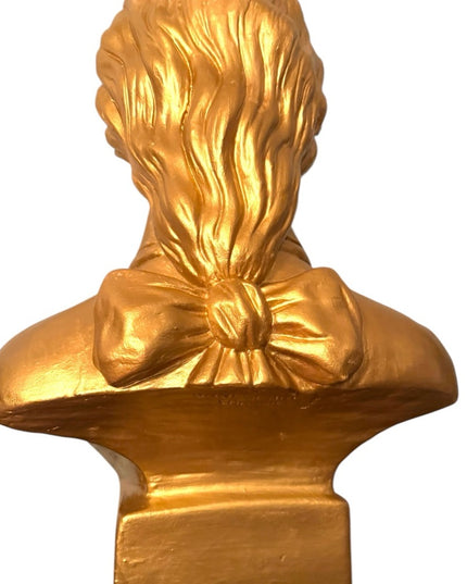 Vintage Mozart Gold metalic LG painted bust sculpture 20x16”