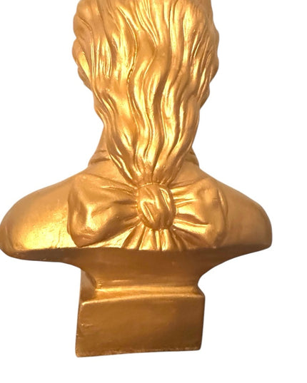 Vintage Mozart Gold metalic LG painted bust sculpture 20x16”