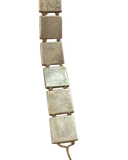 Vintage silver rustic Turquoise stone square handmade Mosaic Bracelet