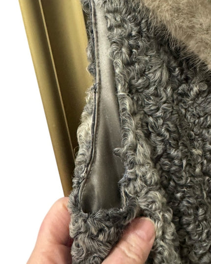 Vintage womens Mid century 1950s Gray Persian Lamb & Fox custom FUR Vest