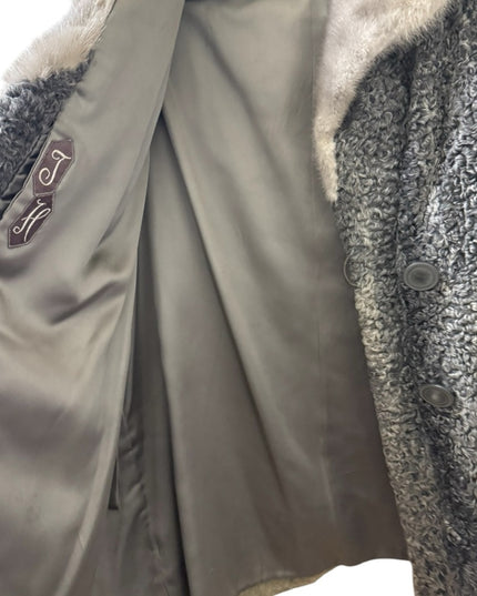 Vintage womens Mid century 1950s Gray Persian Lamb & Fox custom FUR Vest