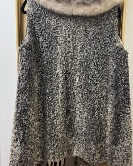 Vintage womens Mid century 1950s Gray Persian Lamb & Fox custom FUR Vest