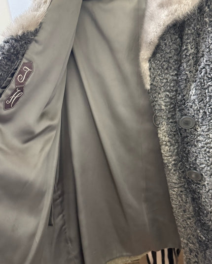 Vintage womens Mid century 1950s Gray Persian Lamb & Fox custom FUR Vest