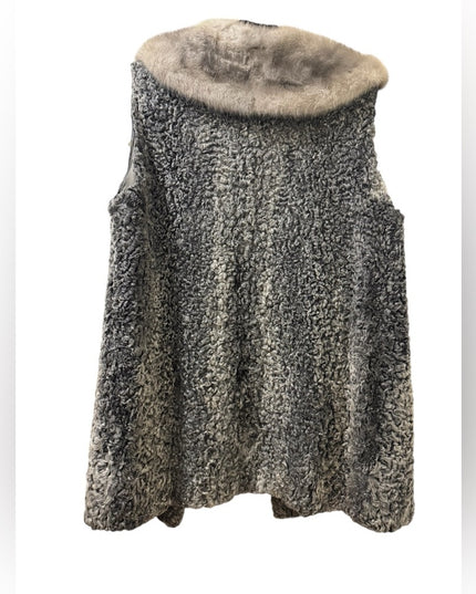 Vintage womens Mid century 1950s Gray Persian Lamb & Fox custom FUR Vest