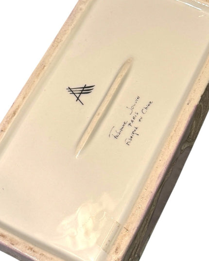 Vintage Fabienne Jouvin Fan Design Ceramic Art Deco inspired Jewelry Box
