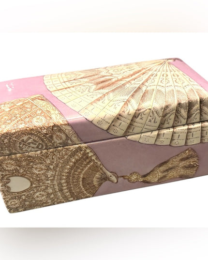 Vintage Fabienne Jouvin Fan Design Ceramic Art Deco inspired Jewelry Box