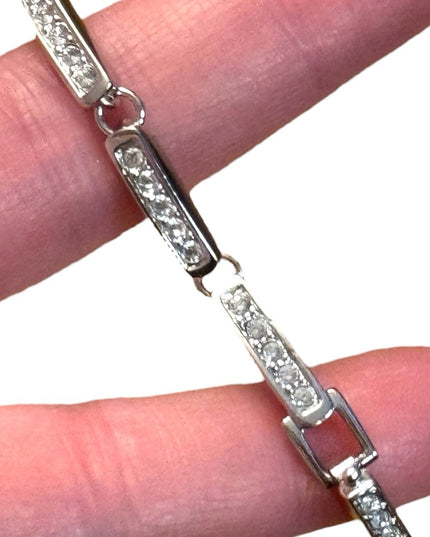 Elegant Swarovski Authentic Silver Rhodium plt Bracelet with Sparkling Crystals