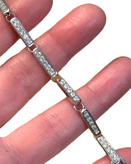 Elegant Swarovski Authentic Silver Rhodium plt Bracelet with Sparkling Crystals