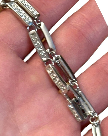 Elegant Swarovski Authentic Silver Rhodium plt Bracelet with Sparkling Crystals