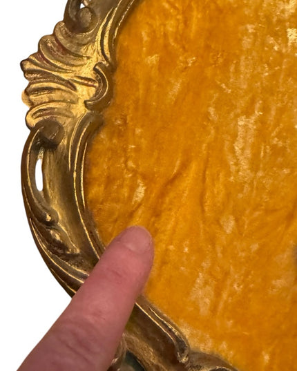 Vintage 3D Empire Figural Art Wall Plaque Ornate Frame Italy Florentine gilt
