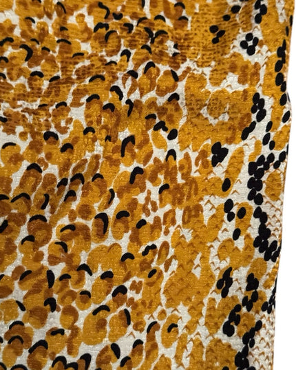 Elegant Adrianna Papell Leopard Print gold & black Silk tapered Jacket Blazer