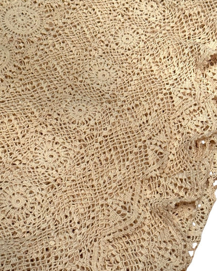 Antique Lace Dinner Cloth heirloom early 1900s  Cream oblong linens tablecloth