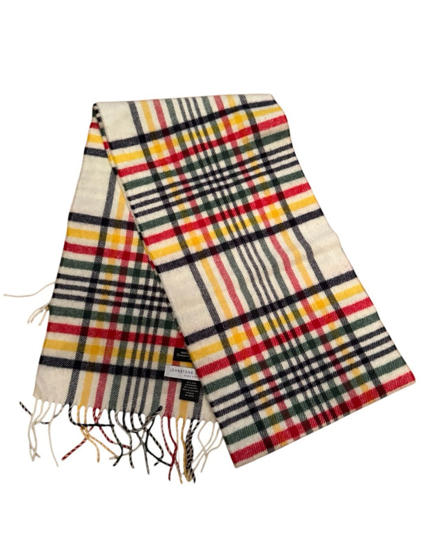 Sold Out! HBC x Johnstons of Elgin Multistripe Tartan Scarf Scottish Bay colors