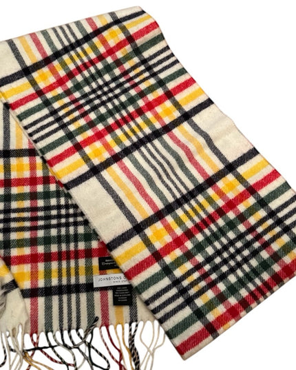 Sold Out! HBC x Johnstons of Elgin Multistripe Tartan Scarf Scottish Bay colors