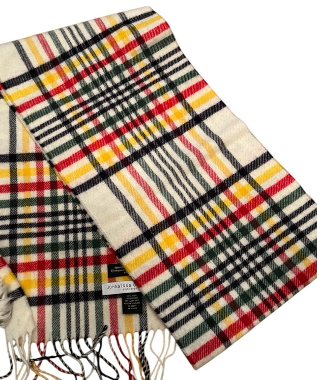 Sold Out! HBC x Johnstons of Elgin Multistripe Tartan Scarf Scottish Bay colors