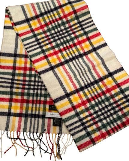 Sold Out! HBC x Johnstons of Elgin Multistripe Tartan Scarf Scottish Bay colors