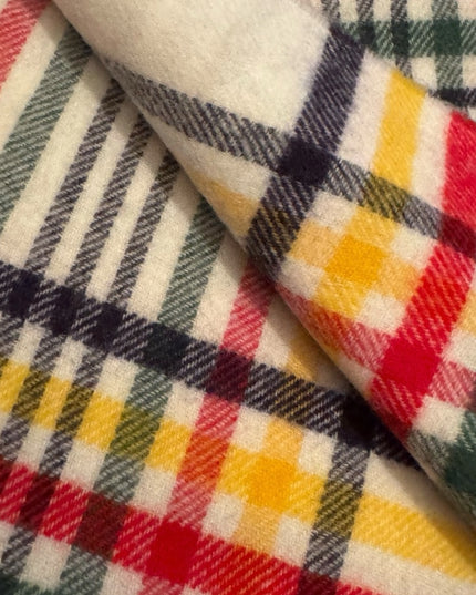 Sold Out! HBC x Johnstons of Elgin Multistripe Tartan Scarf Scottish Bay colors
