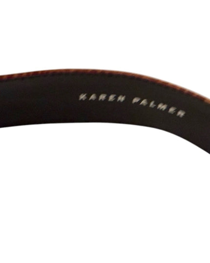 Karne Palmer Brown Leather snake reptile Crock Design Belt Vintage