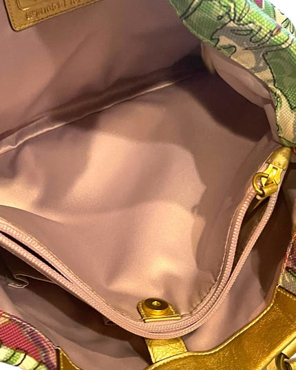 NWOT Gold metalic Flower Floral  COACH Bag F16259