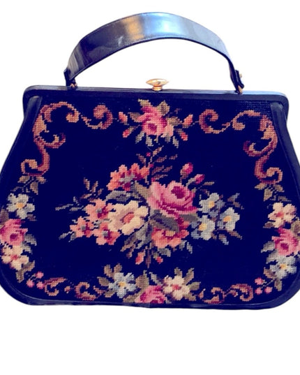 XL RARE Petite point Vintage flower purse beauty