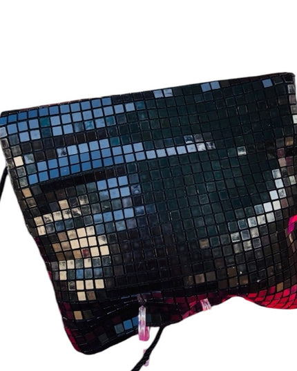 Vintage 1980s Artel Black plastic purse 👛 Disco