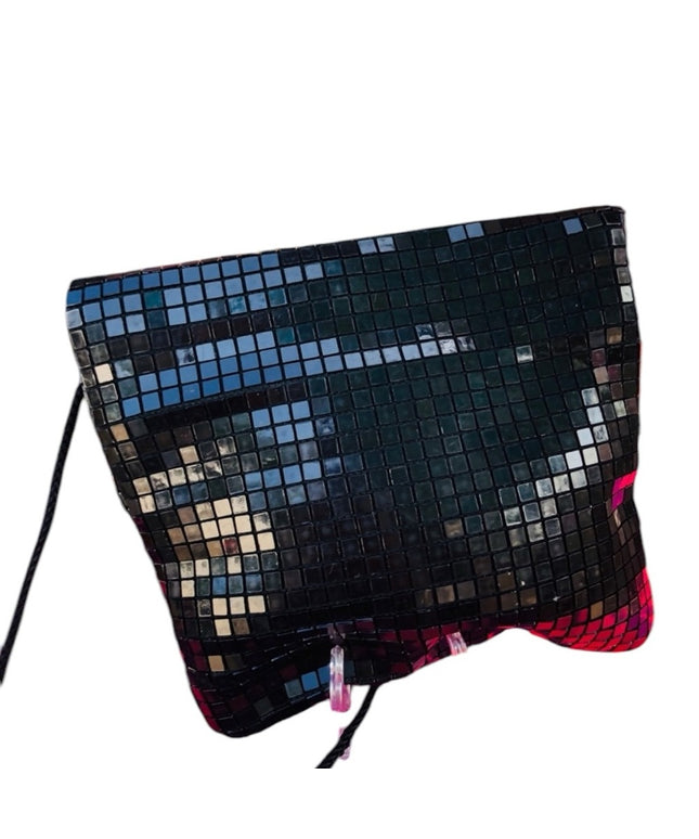 Vintage 1980s Artel Black plastic purse 👛 Disco