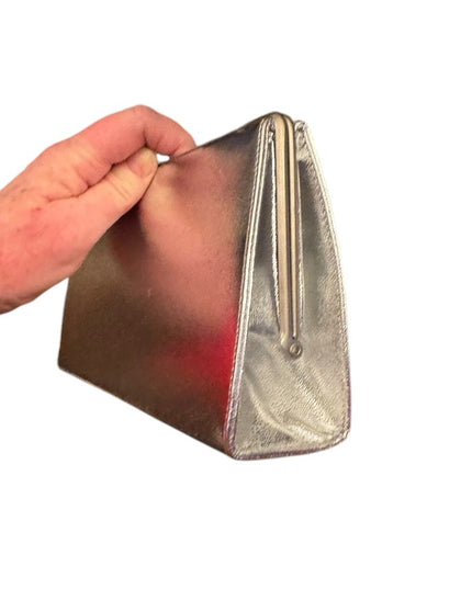 Elegant Vintage John Hart Silver  Metallic Clutch wristlet 1950s