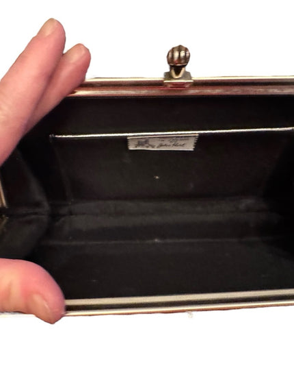Elegant Vintage John Hart Silver  Metallic Clutch wristlet 1950s