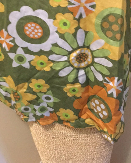 Bob  Mackie NWT Flower silk Mid sleeve blouse New green vintage 1980s