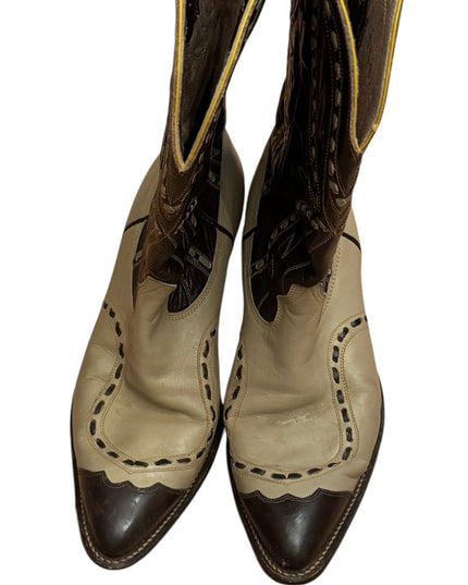 Vintage Don Quijote SouthWestern Boots Cowboy Shoes Womens - Leather Ornate