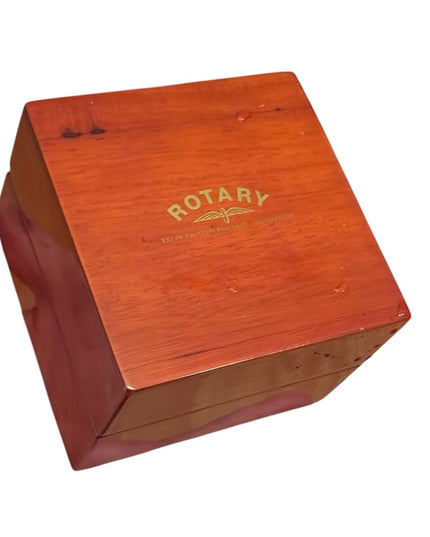 Elegant vintage acrylic finish Wooden Rotary watch Jewelry Box