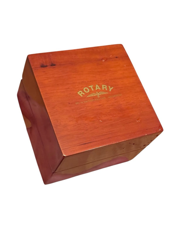 Elegant vintage acrylic finish Wooden Rotary watch Jewelry Box