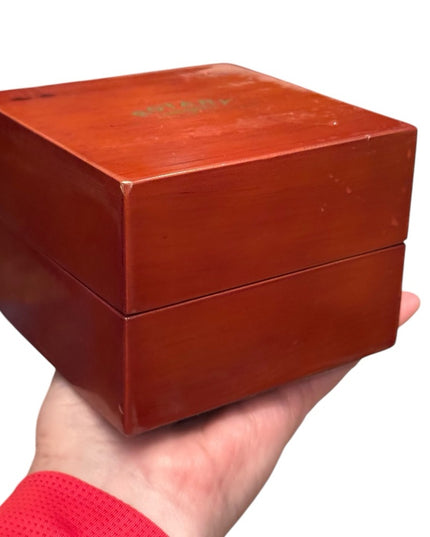 Elegant vintage acrylic finish Wooden Rotary watch Jewelry Box