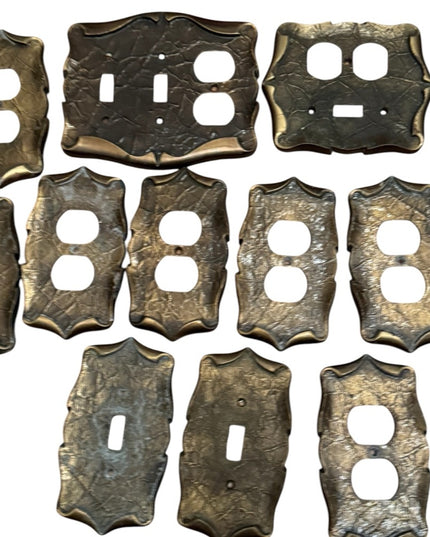 Vintage LOT Amerock paintable Brass Light Switch Covers x13 pcs 1950s MCM