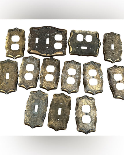 Vintage LOT Amerock paintable Brass Light Switch Covers x13 pcs 1950s MCM