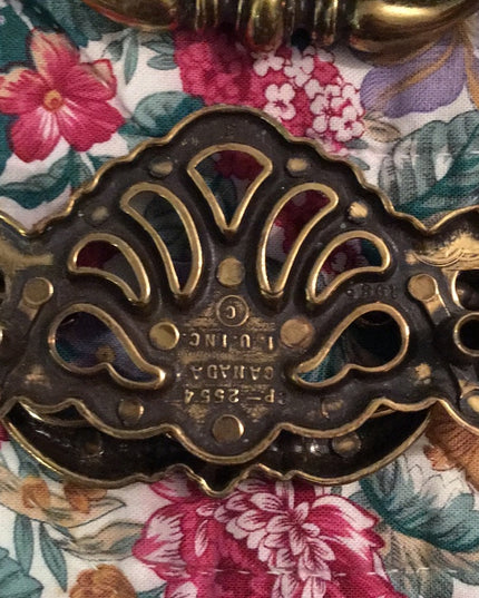 Lot of 4 Vintage brass drawer pulls fancy paintable MCM
