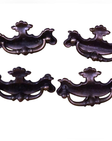 Vintage MCM lot 4 vintage brass dresser paintable drawer pulls 2 hole