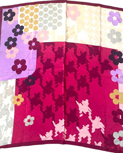 Anne Klein printed pink purple flower 🌸 silk scarf
