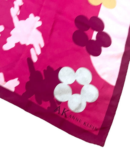 Anne Klein printed pink purple flower 🌸 silk scarf